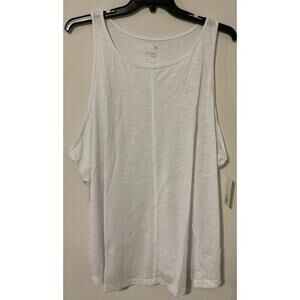 SO Womens 3x Sleeveless Favorite Lightweight White Sheer Tank Top NWT! A2995